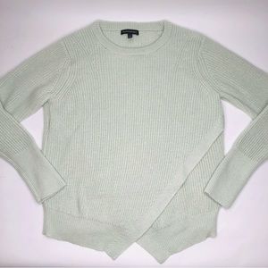 Banana Republic Womens Pullover Sweater Pastel Green Cable Knit Crew Neck, L